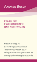 Visitenkarte ANDREA BUSCH Praxis f�r Psychotherapie und Supervision