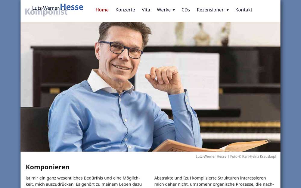 Internetauftritt des Komponisten Lutz-Werner Hesse 