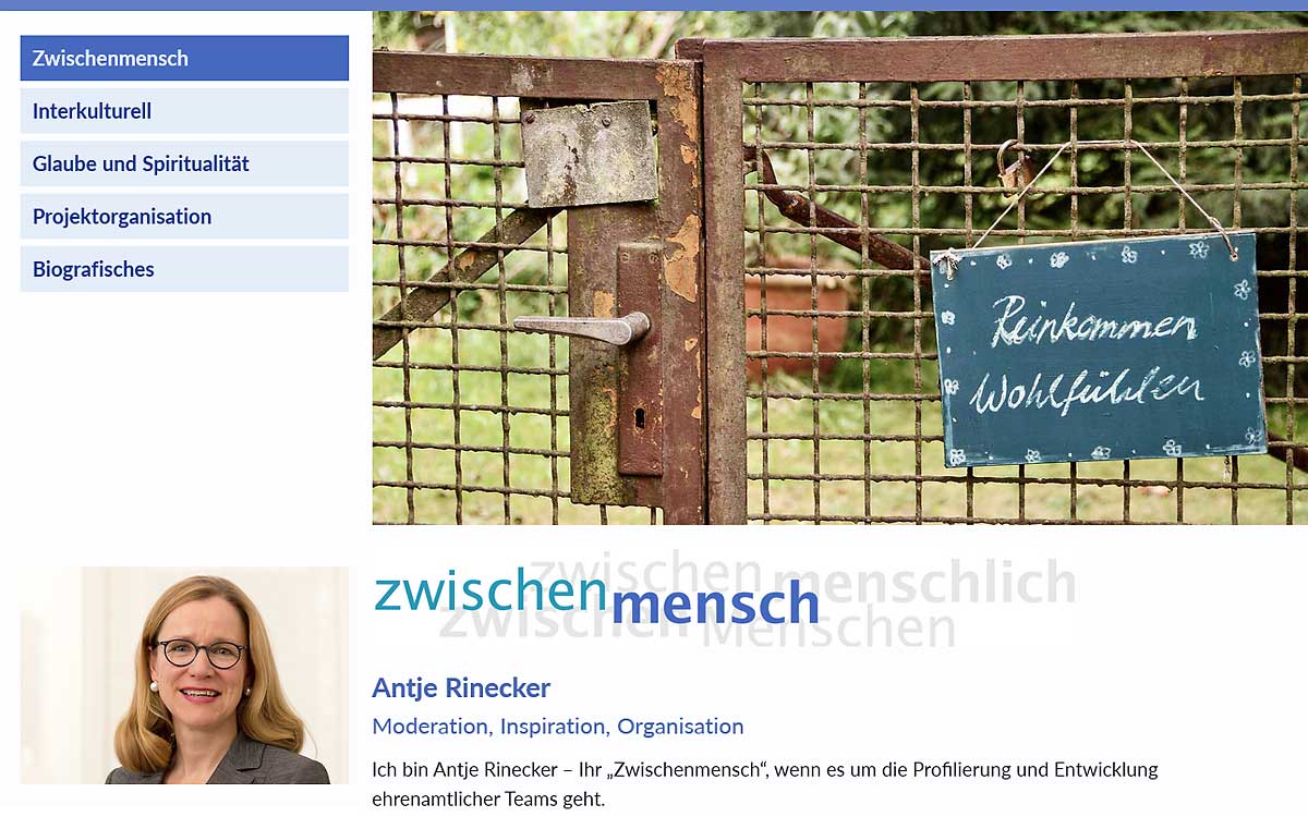 Internetauftritt von zwischenmensch · Antje Rinecker Internetauftritt von zwischenmensch · Antje Rinecker